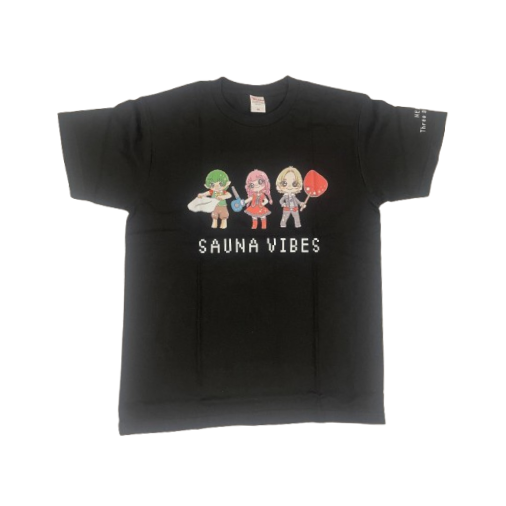 【期間限定1500円均一セール】ととのいTシャツ 熱波3兄弟(ロウリュウ絵柄)黒