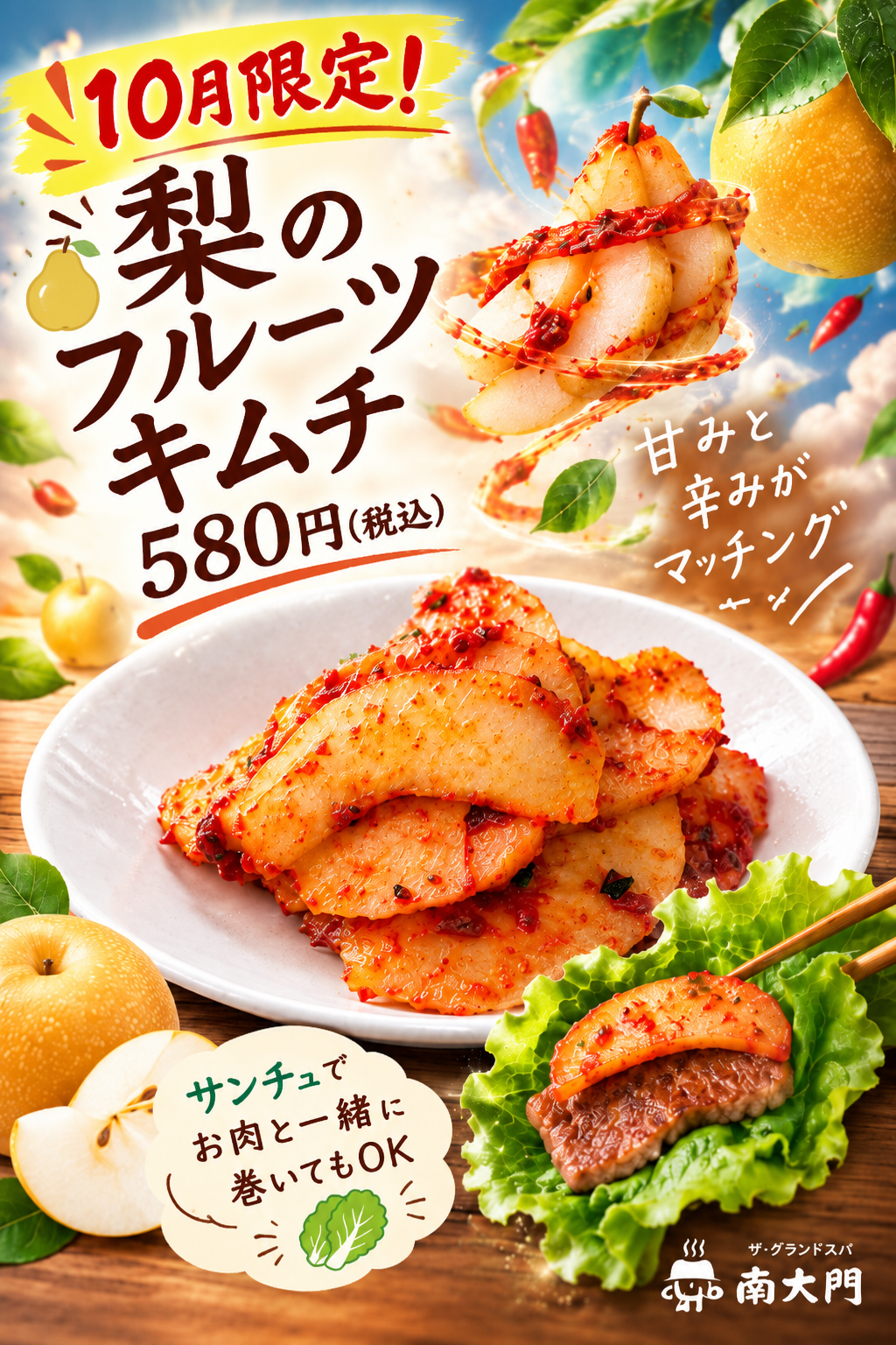 10月限定「梨のフルーツキムチ」のお知らせ