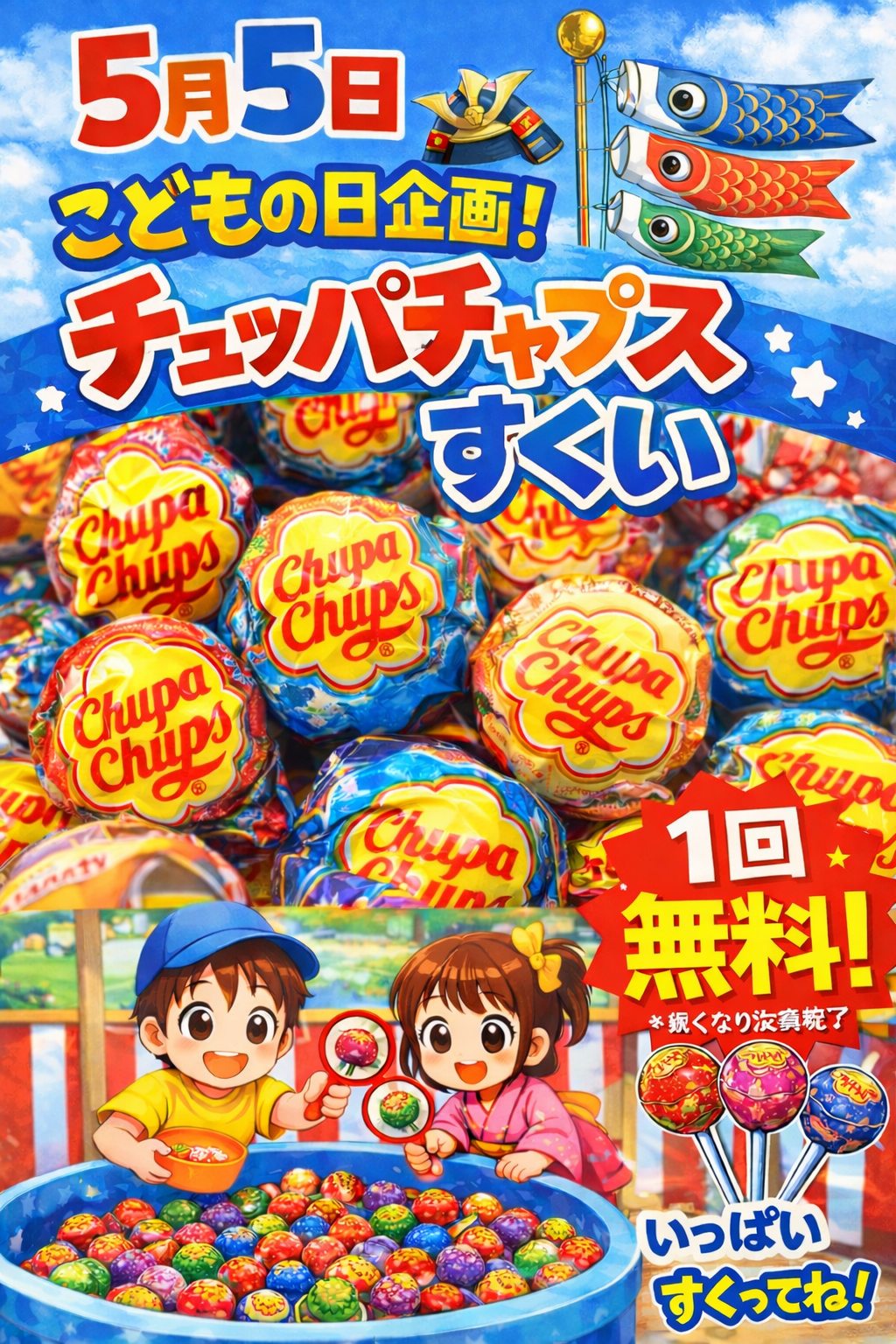 5月5日こどもの日企画「チュッパチャプスすくい」開催！